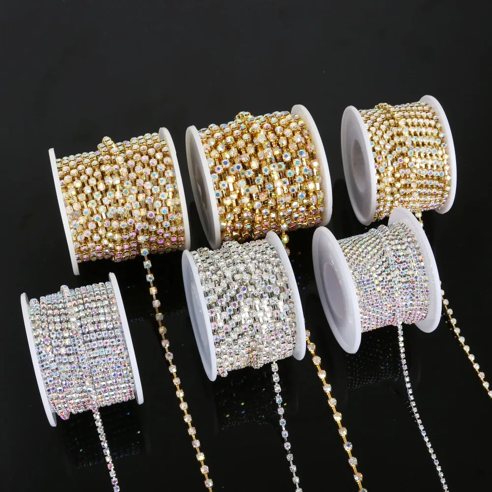 10 Yards Crystal Chain Copper Claw & Glass Rhinestones Plated Gold Silver Necklace Bracelet Jewelry DIY Making Accessories
10 Yards Crystal Chain Copper Claw & Glass Rhinestones Plated Gold Silver Necklace Bracelet Jewelry DIY Making Accessories
