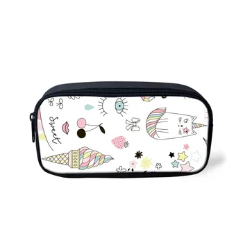 

THINK Cartoon Unicorn Printed Organizer Make Up Bag Women Toiletry Bag Kid School Pencilcase Bag Pencil Case for Girls Boys