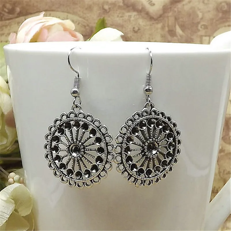 ChimJewelry-Boucles d'oreilles en argent tibétain vintage, nouveau design, simple, en métal, géométrique, maxi, bijoux, breloque goutte, 2018 1