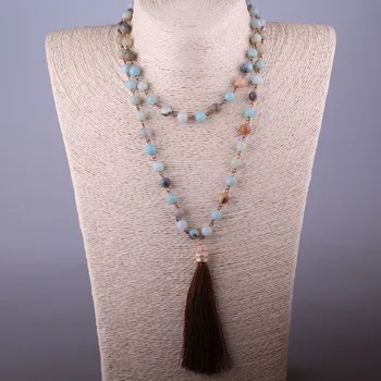 Free Ship Blue Green Amazonite Stones Rosary Chain Knotted Long Tassel Necklace Handmade Women Bohemian Jewelry
Free Ship Blue Green Amazonite Stones Rosary Chain Knotted Long Tassel Necklace Handmade Women Bohemian Jewelry
