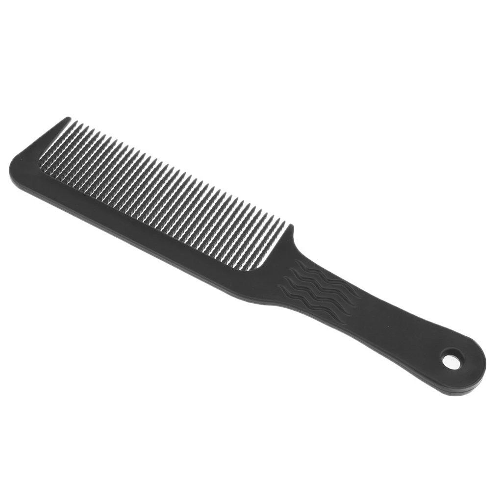 2 Pieces 9.3 inch Flat Top Clipper Comb Finely Waved Teeth Barber Salon Hair Cut Styling Comb - White Black Heat-Resistant
