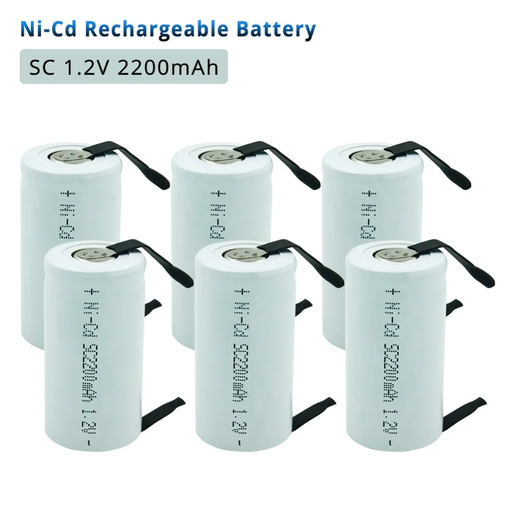 2 4 6 10PCS SC 2200mah 1.2V Sub C Rechargeable Battery Ni-cd Cell with Welding Pins Tab for Electric Tools
2 4 6 10PCS SC 2200mah 1.2V Sub C Rechargeable Battery Ni-cd Cell with Welding Pins Tab for Electric Tools