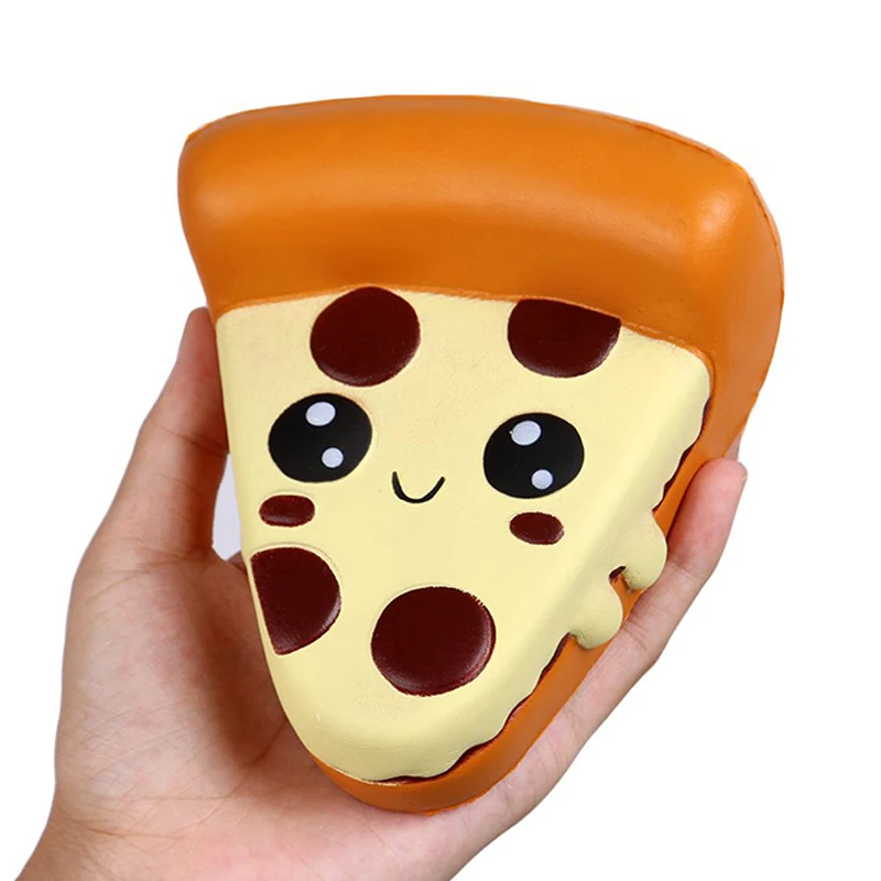 

Jumbo Cute Pizza Squishy Slow Rising Simulation Soft Squeeze Toy PU Bread Cake Scented Anti Stress Fun for Kid Xmas Gift 13*11CM