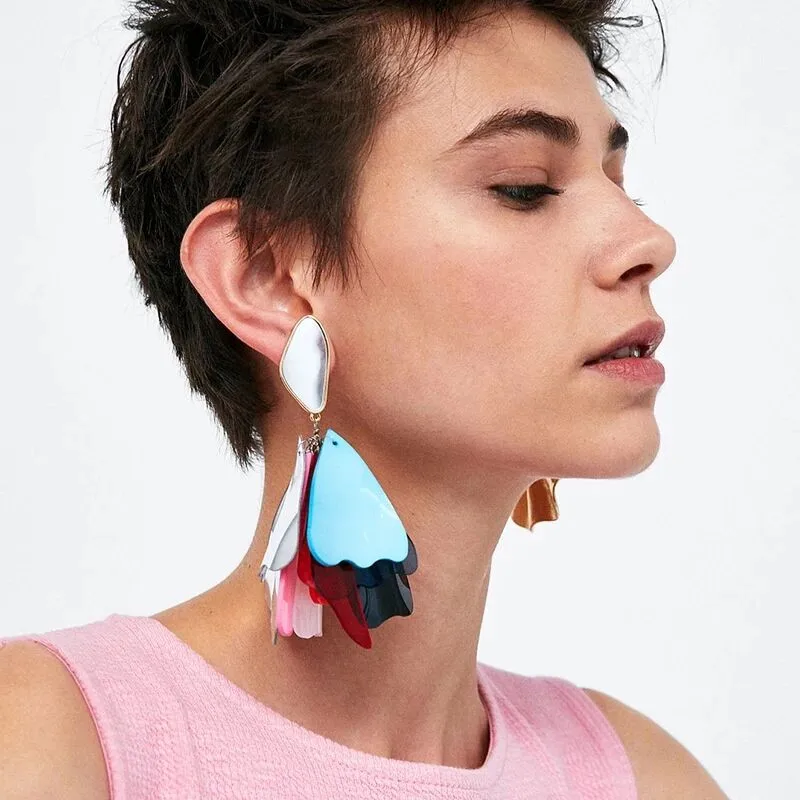 GEREIT Bohemian Acrylic Resin Fringe Earrings For Women Statement Jewelry Drop Earrings Brincos Handmade Maxi Flower Earrings
GEREIT Bohemian Acrylic Resin Fringe Earrings For Women Statement Jewelry Drop Earrings Brincos Handmade Maxi Flower Earrings