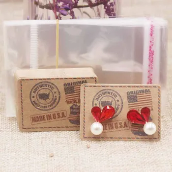 200pcs+200oppbag Jewelry Earring Kraft Cards OPP Plastic Bag Waterproof Protection Clean Printing Cute Short Earring Card5x3.5cm
200pcs+200oppbag Jewelry Earring Kraft Cards OPP Plastic Bag Waterproof Protection Clean Printing Cute Short Earring Card5x3.5cm