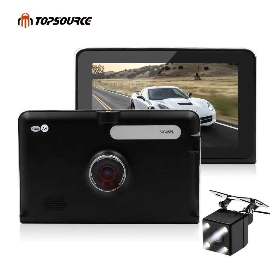 

TOPSOURCE 7'' Car DVR CAR GPS Navigation Recorder 16GB/512MB Android WIFI Capacitive Screen Navigator automobile Russia/USA Map