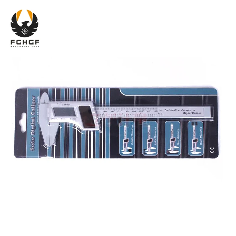 FGHGF 150MM Stahngel 6inch Pachymeter Solar Power Digital Vernier Calipers Energy Digital pachometer Gauge Measuring Tools
FGHGF 150MM Stahngel 6inch Pachymeter Solar Power Digital Vernier Calipers Energy Digital pachometer Gauge Measuring Tools