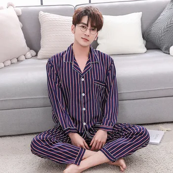 2019 New Spring Pajamas For Men Faux Silk Satin Home Wear Pyjamas Set Fashion Stripe 2 Pcs Night Shirts Pants Sleepwear
2019 New Spring Pajamas For Men Faux Silk Satin Home Wear Pyjamas Set Fashion Stripe 2 Pcs Night Shirts Pants Sleepwear
