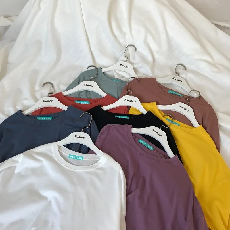 Mooirue 2018 Spring Autumn Harajuku Casual T Shirt Thin Round Neck Long Sleeve Cotton Basics Tee Female Yellow Black Pullovers
Mooirue 2018 Spring Autumn Harajuku Casual T Shirt Thin Round Neck Long Sleeve Cotton Basics Tee Female Yellow Black Pullovers