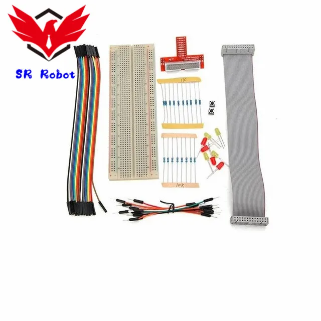 Rasberry Pi Starter Kit GPIO Cable T GPIO Extension Board Breadboard Jupont Cable Button Resistance DIY rpi electronics toy
Rasberry Pi Starter Kit GPIO Cable T GPIO Extension Board Breadboard Jupont Cable Button Resistance DIY rpi electronics toy