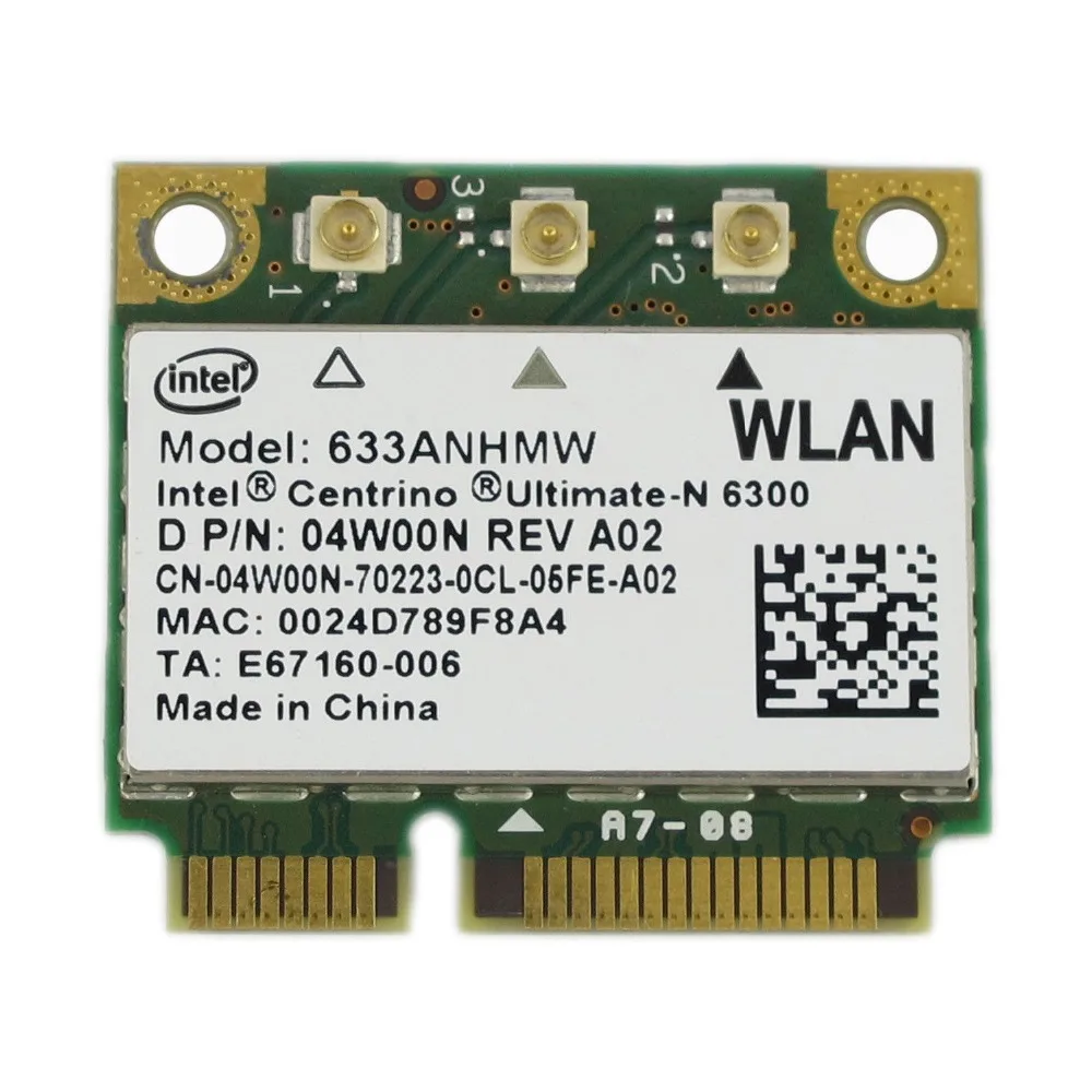 mini pcie Card for Intel Ultimate-N 6300 633ANHMW 450Mbp WLAN Wireless WiFi Card For DELL Latitude E6520 E6510 E6420 asus acer
mini pcie Card for Intel Ultimate-N 6300 633ANHMW 450Mbp WLAN Wireless WiFi Card For DELL Latitude E6520 E6510 E6420 asus acer