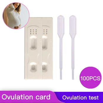 100Pcs / Pack Home Private Early LH Ovulation Urine Flow Test Card Female Rapid Detection Adult Products Feminine Hygiene