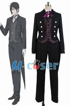 Black Butler Kuroshitsuji Sebastian Michaelis Uniform Outfit Cosplay Costume 
Black Butler Kuroshitsuji Sebastian Michaelis Uniform Outfit Cosplay Costume