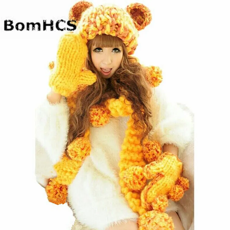 BomHCS Beanie+ Gloves+ Scarf 100% Handmade Knit Hat Neckerchief Mittens Cute Ears Soft Pompoms
BomHCS Beanie+ Gloves+ Scarf 100% Handmade Knit Hat Neckerchief Mittens Cute Ears Soft Pompoms