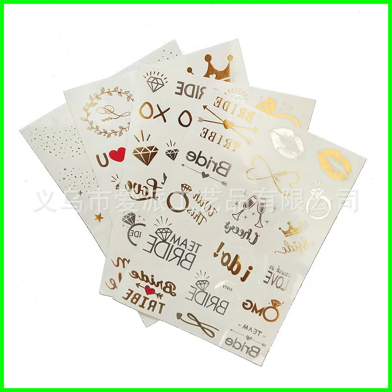 1Pcs Bachelorette Party Team Bride Squad Temporary Tattoo Hen Night Golden Sticker Wedding Supplies QT36
1Pcs Bachelorette Party Team Bride Squad Temporary Tattoo Hen Night Golden Sticker Wedding Supplies QT36