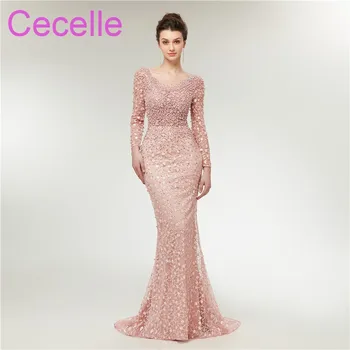 2019 Latest Blushing Pink Lace Mermaid Evening Dresses With Long Sleeves Sexy Low Back Pears Women Formal Evening Party Gowns
2019 Latest Blushing Pink Lace Mermaid Evening Dresses With Long Sleeves Sexy Low Back Pears Women Formal Evening Party Gowns
