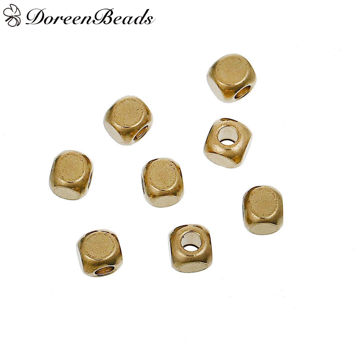 Фото DoreenBeads Brass Spacer Beads Cube Color About 3mm( 1/8") x Hole: Approx 1.5mm 500 PCs | Украшения и аксессуары