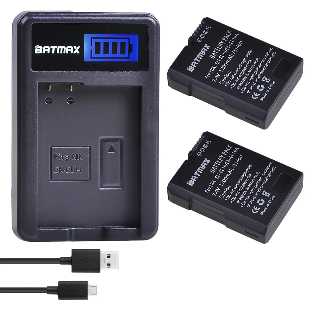 Аккумулятор Batmax 2 шт. EN-EL14 EN-EL14A для камеры Nikon P7800,P7700,P7100,P7000,D5600,D5500,D5300,D5200,D3200
Аккумулятор Batmax 2 шт. EN-EL14 EN-EL14A для камеры Nikon P7800,P7700,P7100,P7000,D5600,D5500,D5300,D5200,D3200