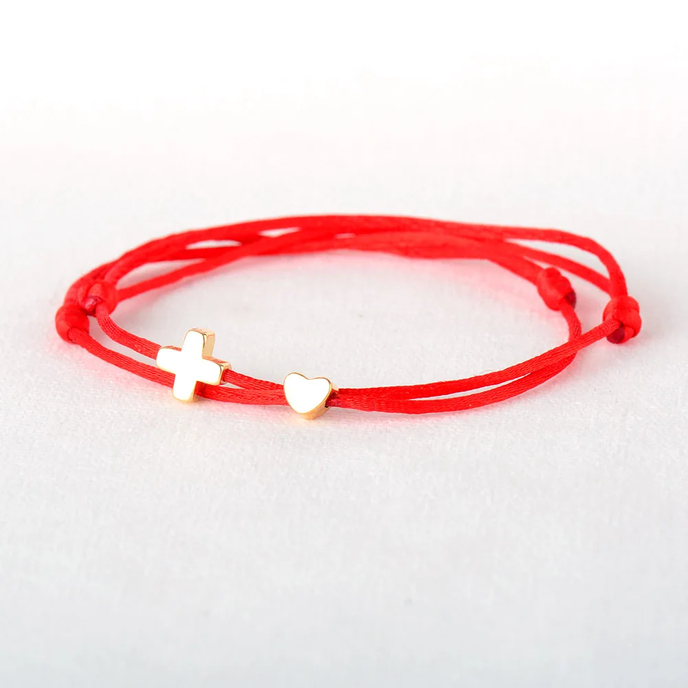 2pcs/Set Couple Bracelets Cross Heart Charm Rope Bracelets Exclusive Red String Friendship Bracelet Lucky Bracelet
2pcs/Set Couple Bracelets Cross Heart Charm Rope Bracelets Exclusive Red String Friendship Bracelet Lucky Bracelet