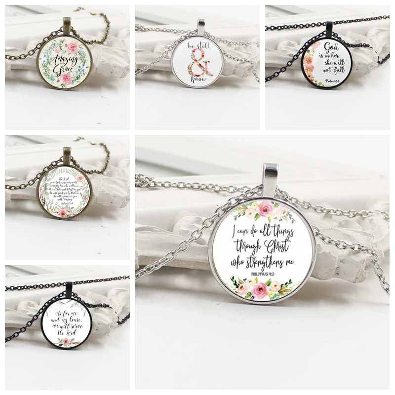 ZUWEI WU New Fashion Bible Scripture Christian Lettering Necklace Glass Round Face Reference Inspirational Jewelry Women's Men's
ZUWEI WU New Fashion Bible Scripture Christian Lettering Necklace Glass Round Face Reference Inspirational Jewelry Women's Men's