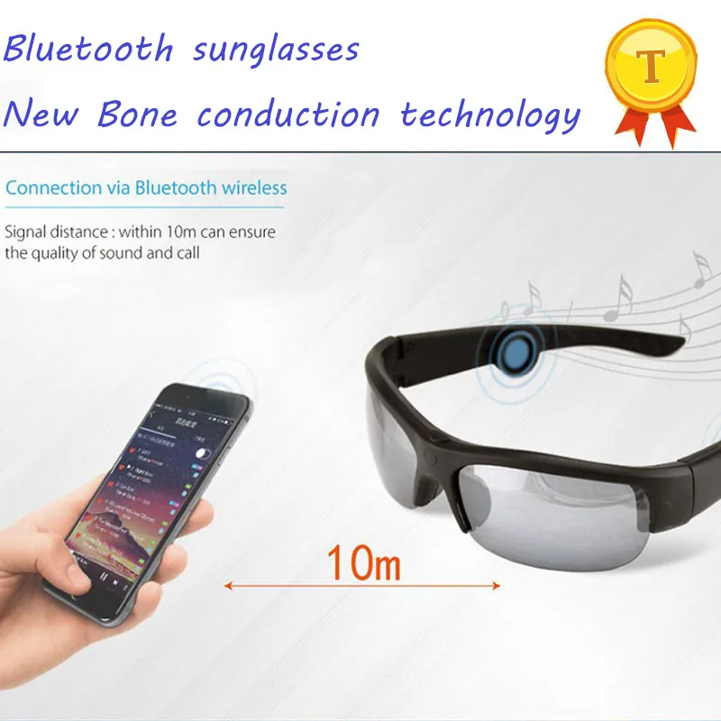 

New Fashion High Technology Wireless Waterproof Sunglasses With Bluetooth Bone Conduction Glasses for iPhone iPad Smartphones