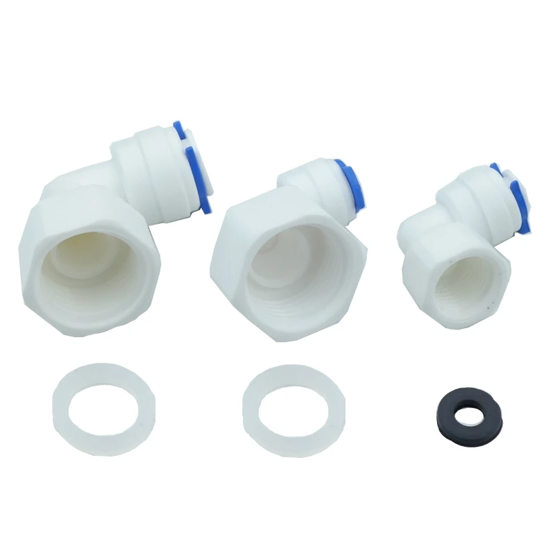 RO фитинг для воды локоть 1/4 "3/8" шланг OD X "1/2" BSP Женская Пластиковая Труба