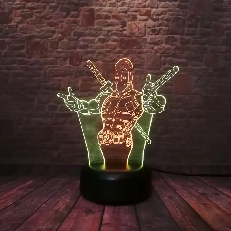 Dead Pool Figurines Luminous Model 3D Nightlight LED 7 Mixed Colors Changing Light Avengers Superhero Deadpool Figure Toys
Dead Pool Figurines Luminous Model 3D Nightlight LED 7 Mixed Colors Changing Light Avengers Superhero Deadpool Figure Toys