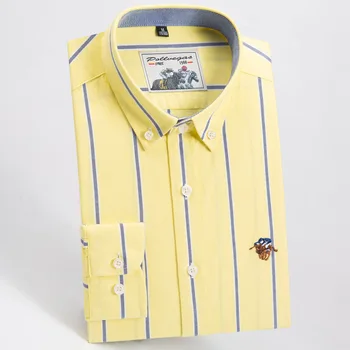 Top Sell High Quality 100% Cotton Stripe Twill Casual Formal Oxford Long Sleeve Shirt Fashion Brand Slim-fit Yellow Pink Grey
Top Sell High Quality 100% Cotton Stripe Twill Casual Formal Oxford Long Sleeve Shirt Fashion Brand Slim-fit Yellow Pink Grey