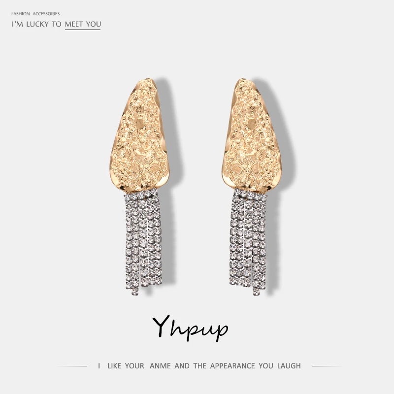 Yhpup Trendy Zinc Alloy Rhinestone Tassel Dangle Earrings Zinc Alloy Geometric Statement Charm Earrings for Female Jewelry Gift
Yhpup Trendy Zinc Alloy Rhinestone Tassel Dangle Earrings Zinc Alloy Geometric Statement Charm Earrings for Female Jewelry Gift