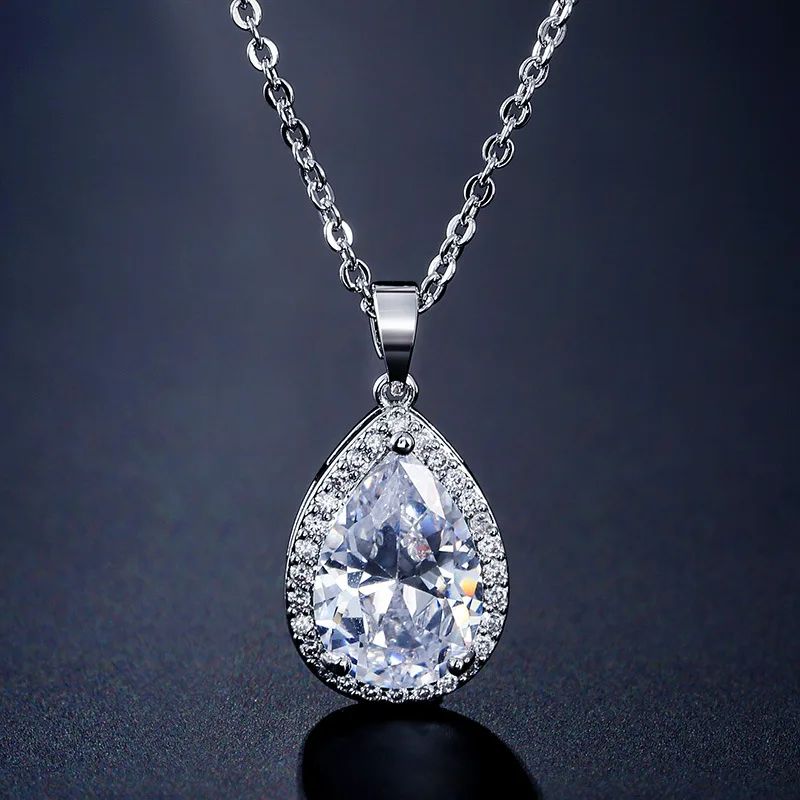 LISM Exqusite Big Water Drop Pendant Bridal Necklace Cubic Zircon Noble Fashion Jewelry For Women Gift
LISM Exqusite Big Water Drop Pendant Bridal Necklace Cubic Zircon Noble Fashion Jewelry For Women Gift