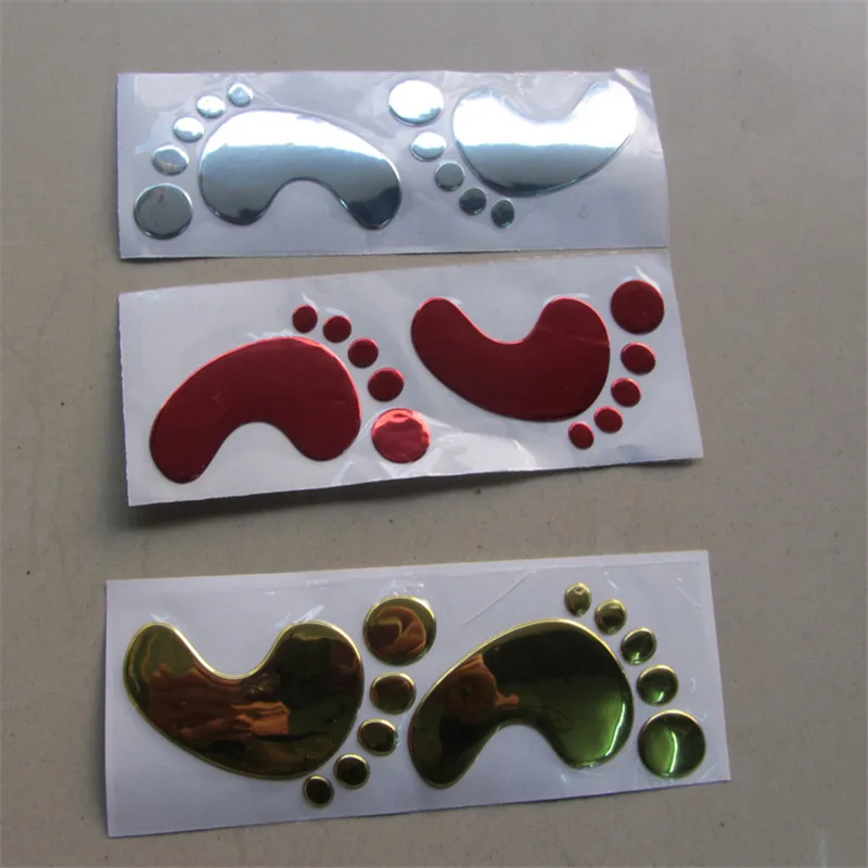 1 pair 3D PVC Baby Footprint Chromed Car Sticker PVC 3D Stereoscopic Little Feet Car Stickers Gold, Silver, Red color
1 pair 3D PVC Baby Footprint Chromed Car Sticker PVC 3D Stereoscopic Little Feet Car Stickers Gold, Silver, Red color