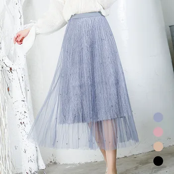 2020 Spring New Arrival Fairy Beading Tulle Skirt Elastic Waist Sweet Pleated Skirt Tassels Long Skirts For Women Free Shipping
2020 Spring New Arrival Fairy Beading Tulle Skirt Elastic Waist Sweet Pleated Skirt Tassels Long Skirts For Women Free Shipping