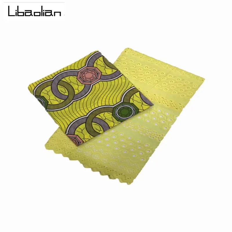 high quality African Real Wax Fabric 3yards Ankara + Perforated 100%Cotton Lace French 2.5yards Lace Fabric New Arrival B906-28 
high quality African Real Wax Fabric 3yards Ankara + Perforated 100%Cotton Lace French 2.5yards Lace Fabric New Arrival B906-28