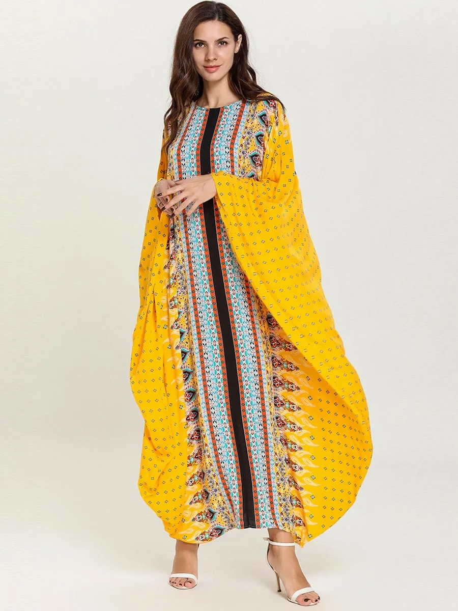 2019 Fashion Women Islamic Clothings Plus Size O Neck Batwing Sleeve Printed Muslim Abaya Prayer Dress moroccan kaftan
2019 Fashion Women Islamic Clothings Plus Size O Neck Batwing Sleeve Printed Muslim Abaya Prayer Dress moroccan kaftan