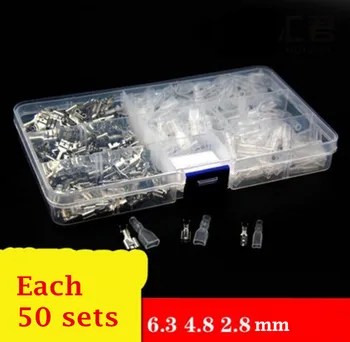 150pcs/lot Crimp Terminal Splice Female Spade Connector Splice With Case 2.8mm 4.8mm 6.3mm Each 50 sets
150pcs/lot Crimp Terminal Splice Female Spade Connector Splice With Case 2.8mm 4.8mm 6.3mm Each 50 sets