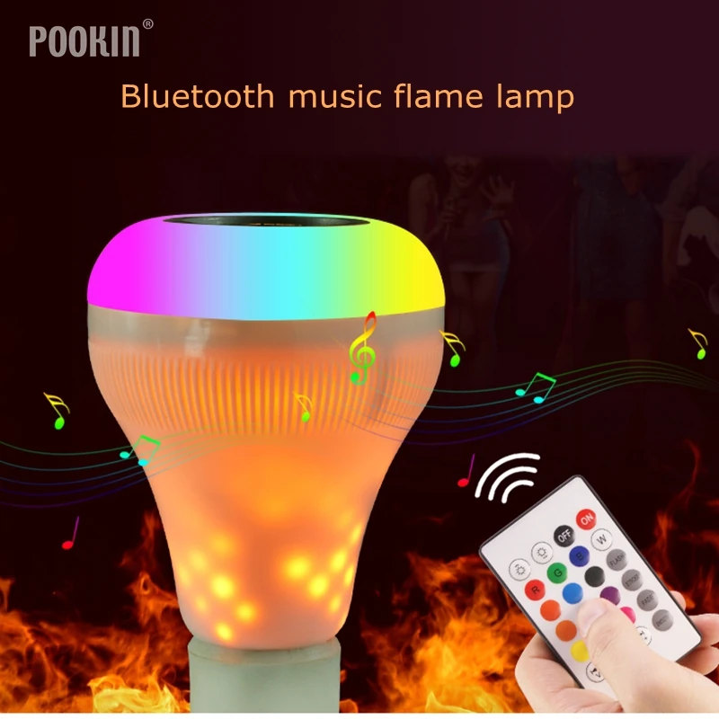 AC 100-240V LED White + RGB+Yellow Flame Light Ball Bulb Colorful Lamp Smart Music Audio Wireless Bluetooth Music Flame Lamp
AC 100-240V LED White + RGB+Yellow Flame Light Ball Bulb Colorful Lamp Smart Music Audio Wireless Bluetooth Music Flame Lamp