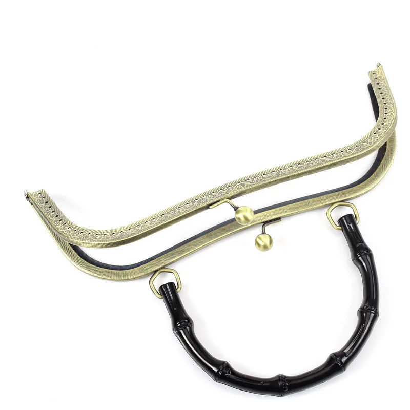 10Pcs Bronze Tone Clutch Purse Bag Arch Frame Kiss Clasps Lock Black Handle DIY Handbag Making 27x11cm
10Pcs Bronze Tone Clutch Purse Bag Arch Frame Kiss Clasps Lock Black Handle DIY Handbag Making 27x11cm