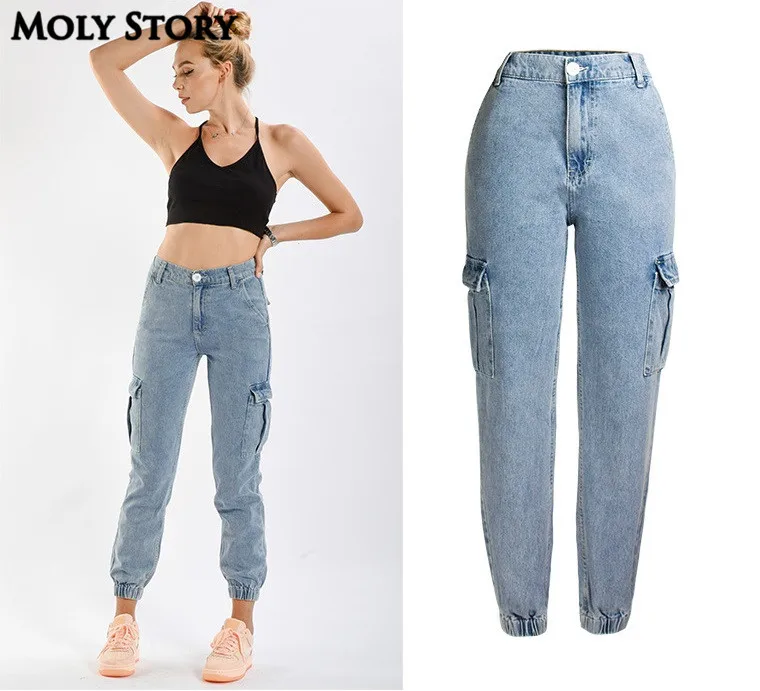 Casual Boyfriend Jeans for Women Sport Harem Pants Loose High Waist Cargo Jeans Plus Size Denim Pants
Casual Boyfriend Jeans for Women Sport Harem Pants Loose High Waist Cargo Jeans Plus Size Denim Pants