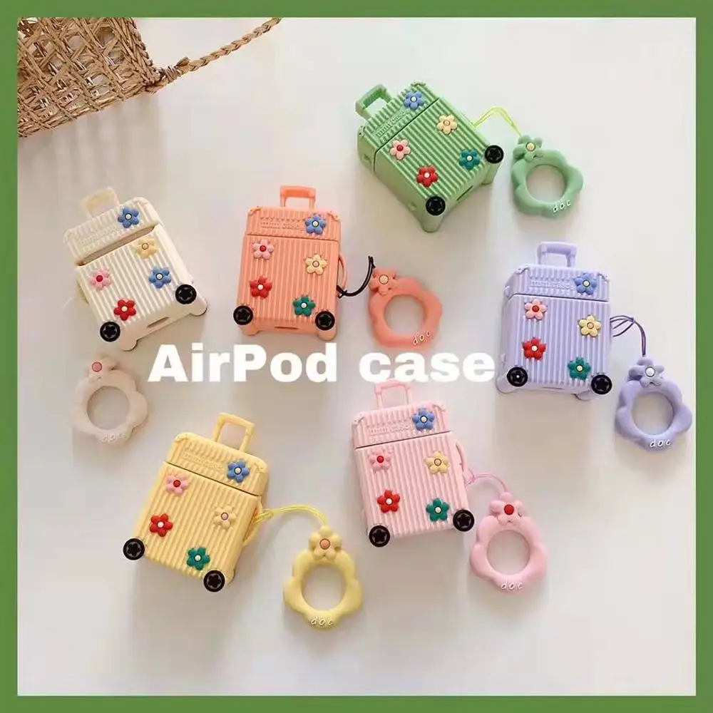 Cute Flower Suitcase Trunk Luggage Case For Apple Airpods 2 Bluetooth Wireless Earphone Protective Cover with Finger Ring Strap
Cute Flower Suitcase Trunk Luggage Case For Apple Airpods 2 Bluetooth Wireless Earphone Protective Cover with Finger Ring Strap