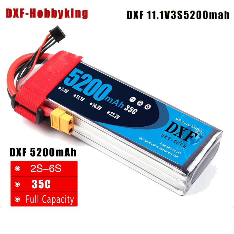 2017 DXF 3S Lipo Battery 3S 11.1V 5200MAH 35C MAX60C T/XT60 LiPo RC Battery For Rc Helicopter Car Boat 3S
2017 DXF 3S Lipo Battery 3S 11.1V 5200MAH 35C MAX60C T/XT60 LiPo RC Battery For Rc Helicopter Car Boat 3S