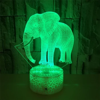 Elephant 3D Illusion Night Light 7 Color Change USB Crack Base Charger LED Animal Acrylic Atmosphere Lamp Gift for Children
Elephant 3D Illusion Night Light 7 Color Change USB Crack Base Charger LED Animal Acrylic Atmosphere Lamp Gift for Children