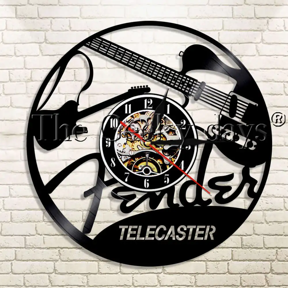 1Piece Telecaster Vinyl Record Wall Clock Guitar Rock N Roll Music instrument Modern Wall Hanging Decor For Guitar Lover Gift
1Piece Telecaster Vinyl Record Wall Clock Guitar Rock N Roll Music instrument Modern Wall Hanging Decor For Guitar Lover Gift
