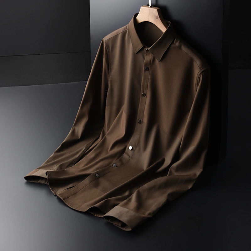 Minglu Spring And Autumn Mens Dress Shirt Luxury Silky Fabric Fashion Business Men Shirt Plus Size 4xl Slim Coffee Mens Shirts
Minglu Spring And Autumn Mens Dress Shirt Luxury Silky Fabric Fashion Business Men Shirt Plus Size 4xl Slim Coffee Mens Shirts