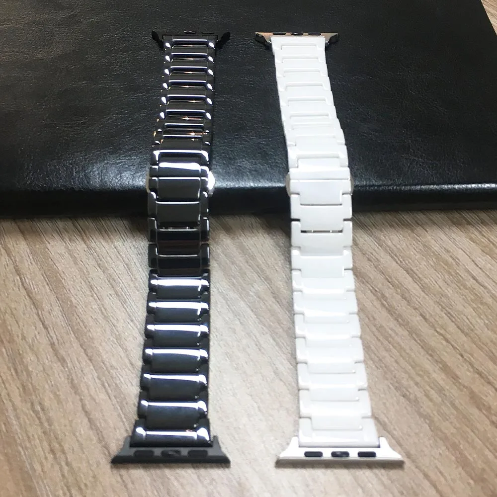 Фото Стильный элегантный керамический ремешок для Apple Watch Series 6 5 4 3 2 SE сменный Браслет