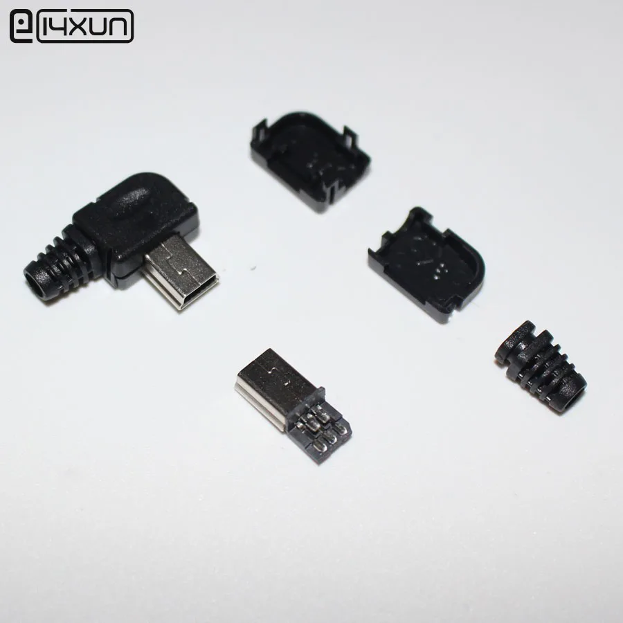 10pcs Mini Type B USB 5Pin Welding Type Male Plug Connector 4 in 1 90 Degrees Adaptor for OD 4.0mm Wire Black DIY Parts
10pcs Mini Type B USB 5Pin Welding Type Male Plug Connector 4 in 1 90 Degrees Adaptor for OD 4.0mm Wire Black DIY Parts