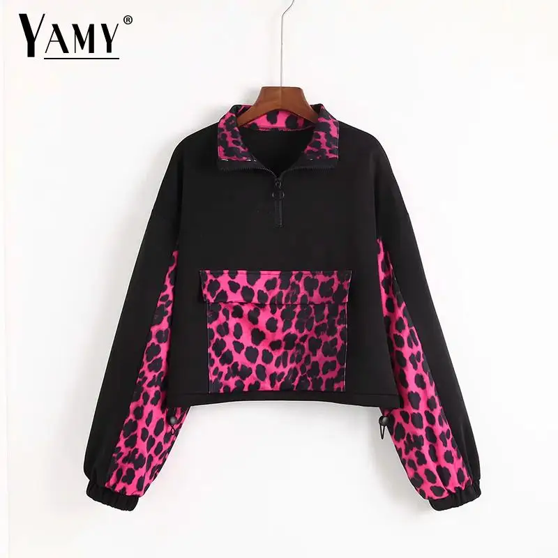 2019 Hoodies women leopard print sweatshirts patchwork pockets Drawstring tie pullovers female korean punk streetwear clothes
2019 Hoodies women leopard print sweatshirts patchwork pockets Drawstring tie pullovers female korean punk streetwear clothes