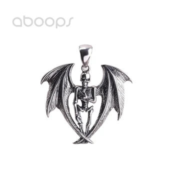Vintage 925 Sterling Silver Skeleton & Bat Wings Pendant for Men Women Free Shipping
Vintage 925 Sterling Silver Skeleton & Bat Wings Pendant for Men Women Free Shipping