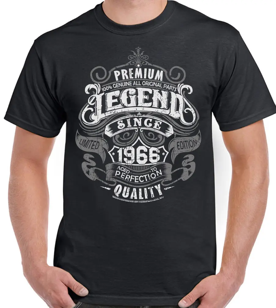 

2019 Hot Sales Men'S Short Sleeve O-Neck T-Shirts Legend Since 1966 52Nd Birthday Mens Funny T-Shirt 52 Year Oldtee Shirt