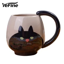 YEFINE Brand Cute Animal Pattern Design Ceramic Cups And Mugs Coffee Mug Mini Pig Bear Cat