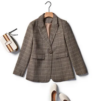 fashion Autumn Slim Business Plaid suit thin section jacket Casual Blazers Female spring new Short paragraph suit jacket female
fashion Autumn Slim Business Plaid suit thin section jacket Casual Blazers Female spring new Short paragraph suit jacket female